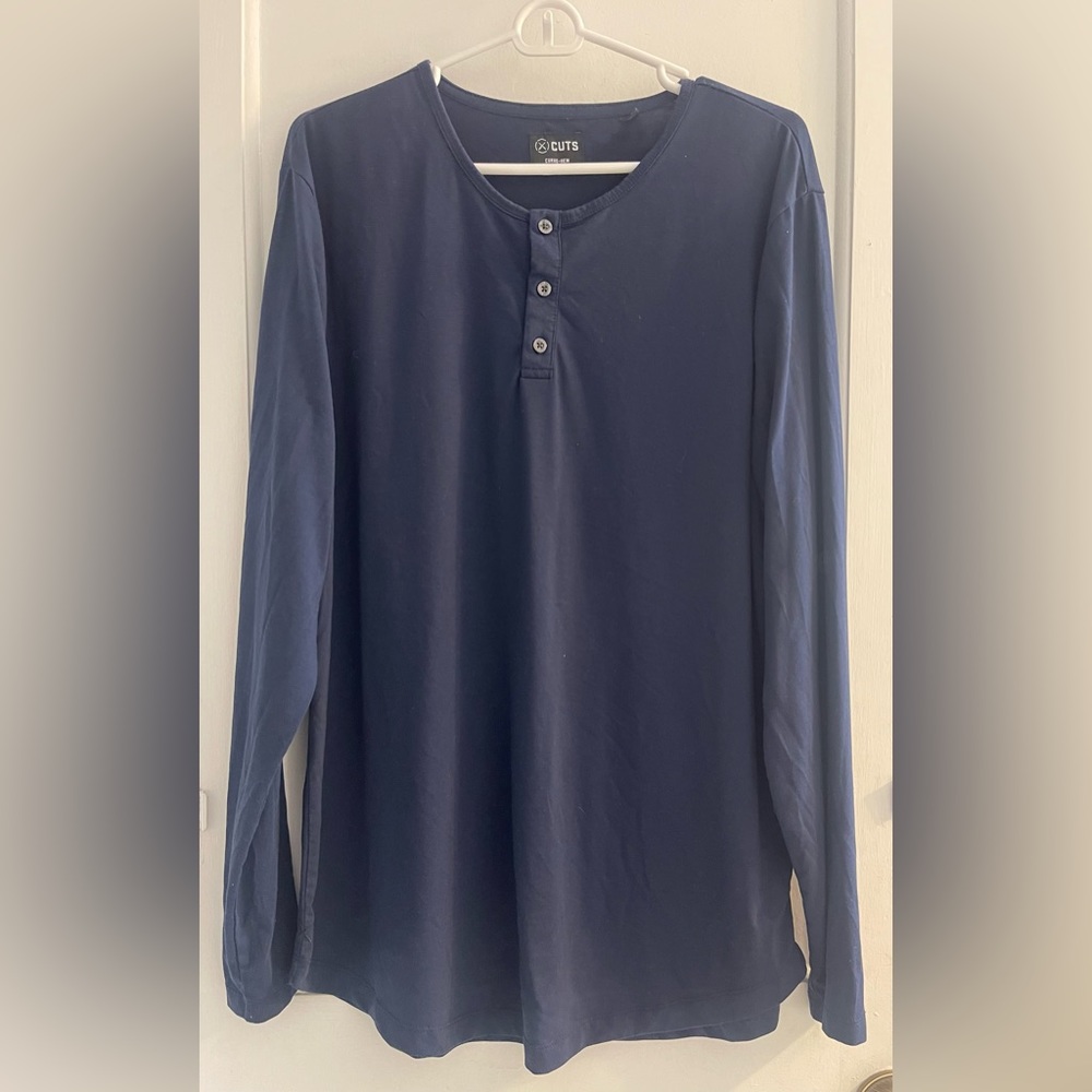 Cuts Clothing Long Sleeve Henley Tee sz XXL